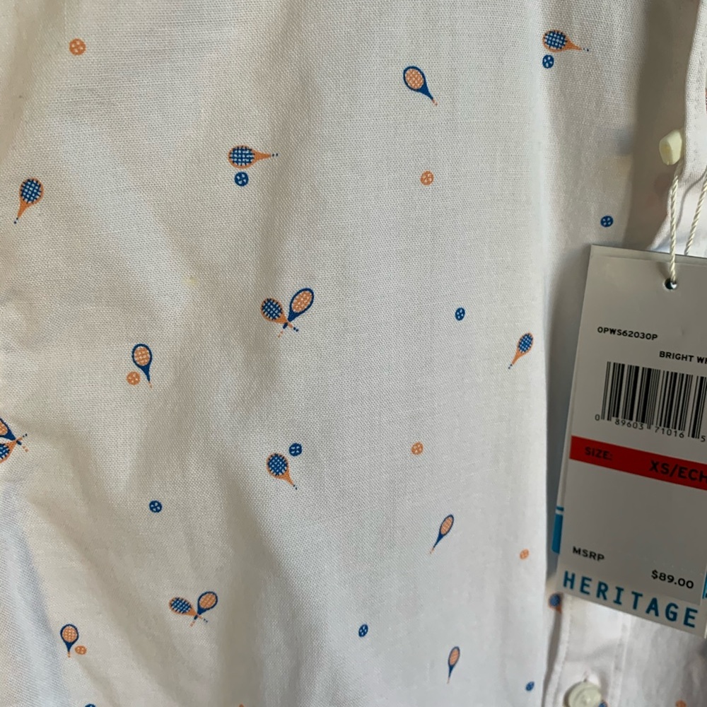 Original Penguin Button up Tennis print Shirt